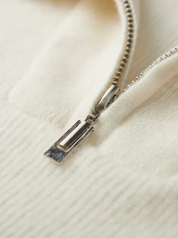 PULL À DEMI-ZIP 100% CACHEMIRE