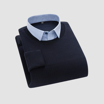 Chemise et pull en maille Old Money Light Luxury deux pièces