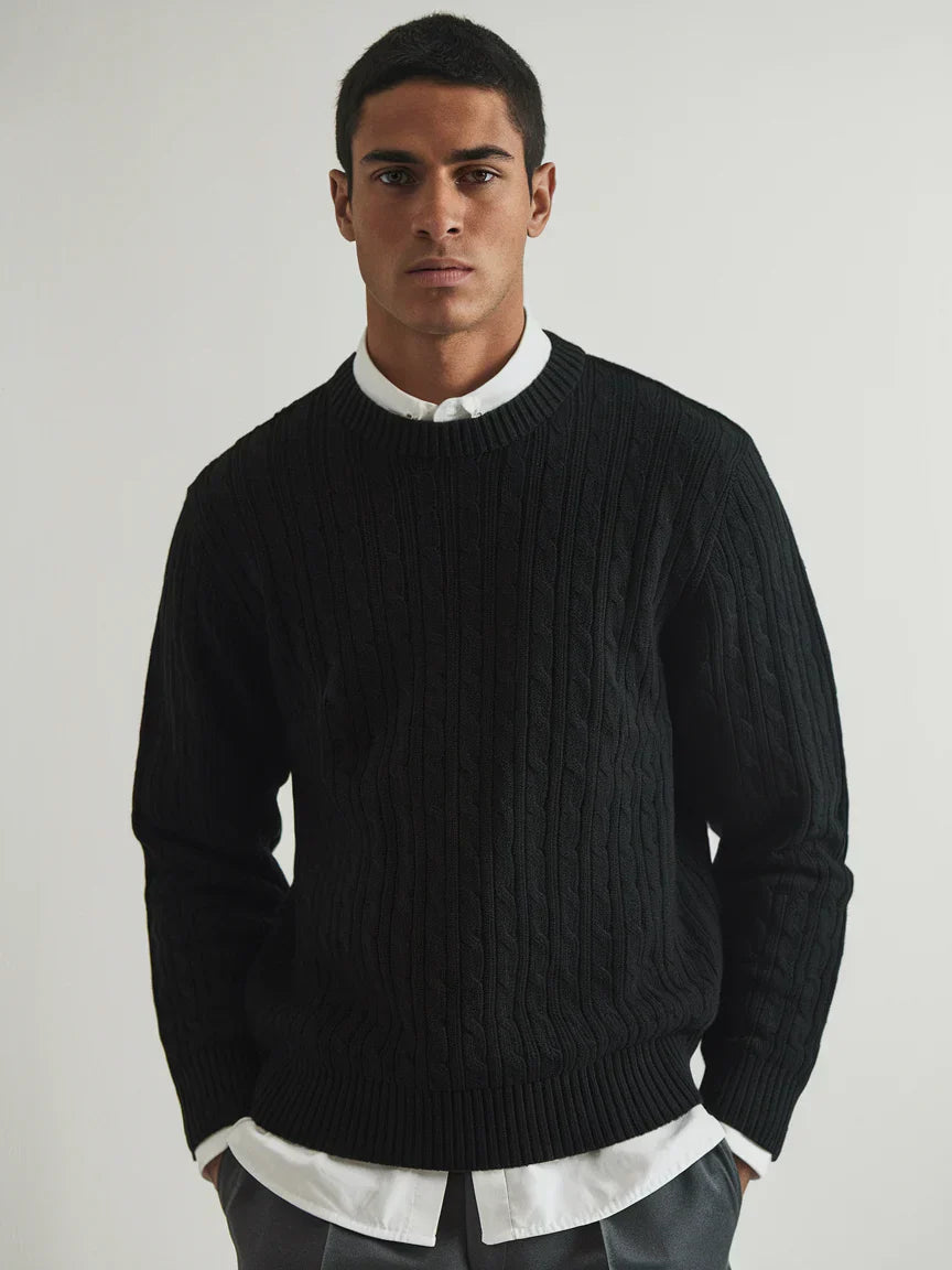 Pull en maille torsadée Old Money